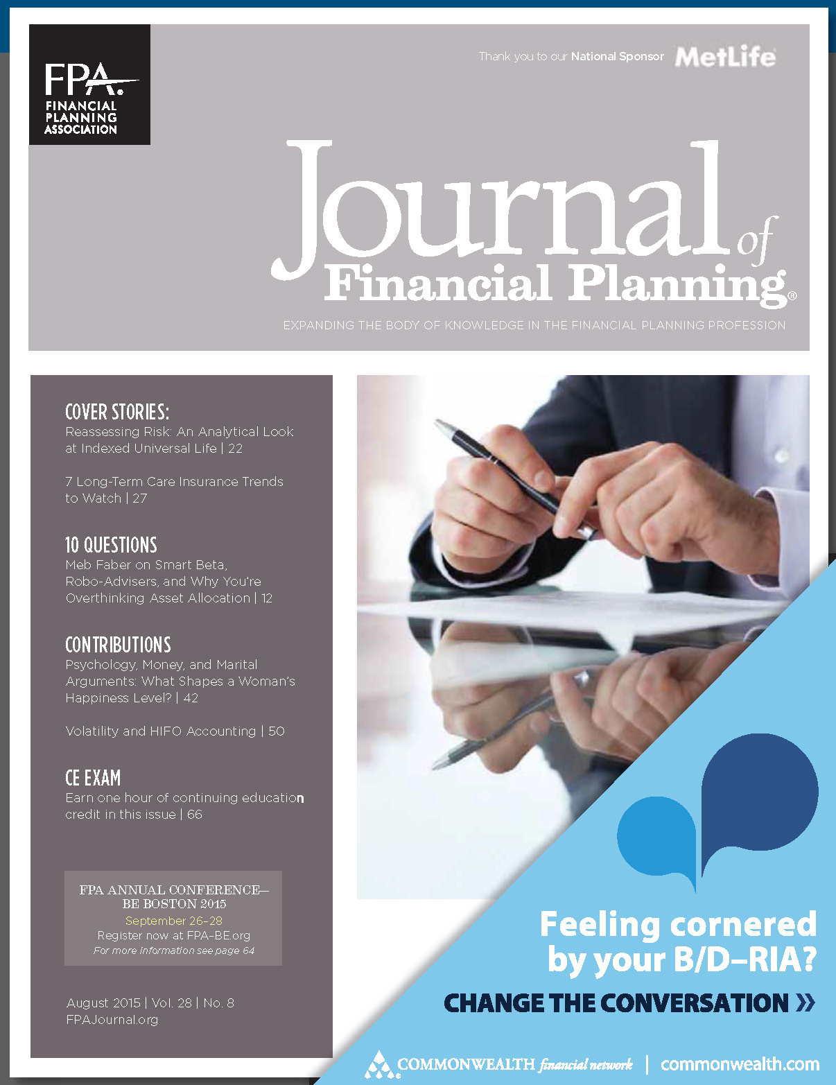 Financial Planning Association (FPA) - Journal of Financial Planning magazine article